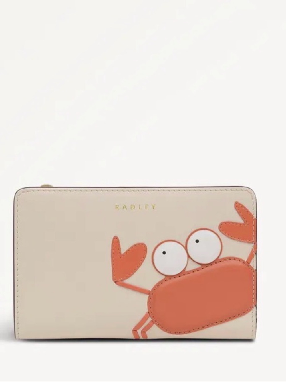 RADLEY LONDON Clawde Crab Medium Bifold Purse Salt Leather NWT